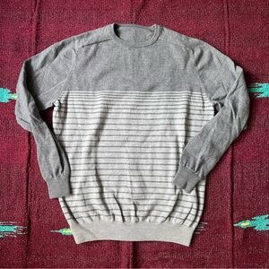Peter Millar Gray Striped Sweater
